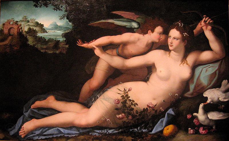 Alessandro Allori Venus disarming Cupid.